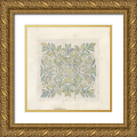 Quadrant Floral III Gold Ornate Wood Framed Art Print with Double Matting by Meagher, Megan