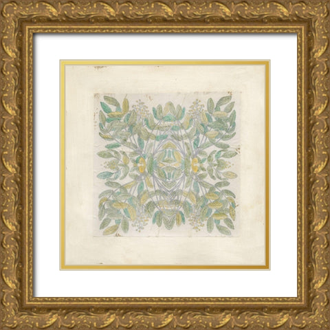 Quadrant Floral IV Gold Ornate Wood Framed Art Print with Double Matting by Meagher, Megan