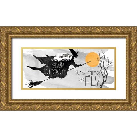 Witchy Mischief Collection D Gold Ornate Wood Framed Art Print with Double Matting by Parker, Jennifer Paxton