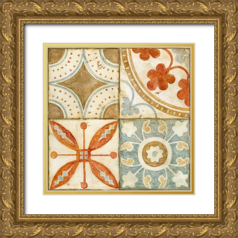 Palace Tiles II Gold Ornate Wood Framed Art Print with Double Matting by Meagher, Megan