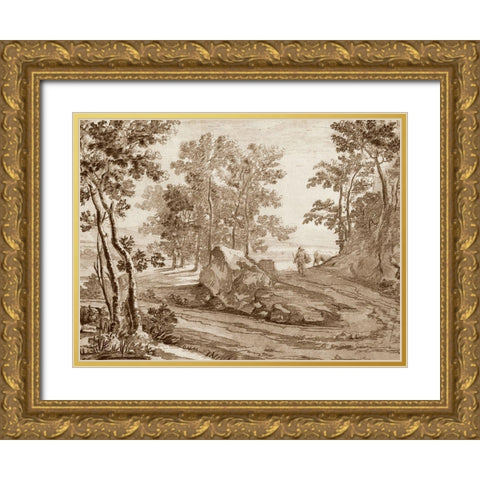 Italian Pastoral I Gold Ornate Wood Framed Art Print with Double Matting by Both, Jean