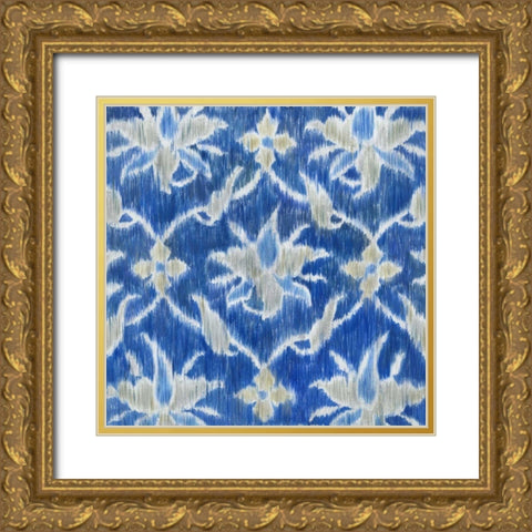Royal Ikat II Gold Ornate Wood Framed Art Print with Double Matting by Meagher, Megan