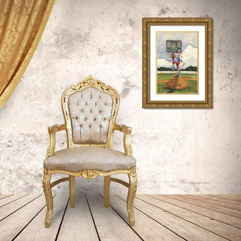 Strike Out Gold Ornate Wood Framed Art Print with Double Matting by Throckmorton, Jay