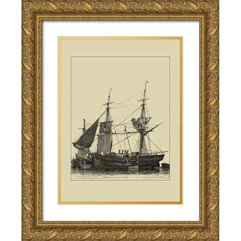 Ships and Sails II Gold Ornate Wood Framed Art Print with Double Matting by Vision Studio