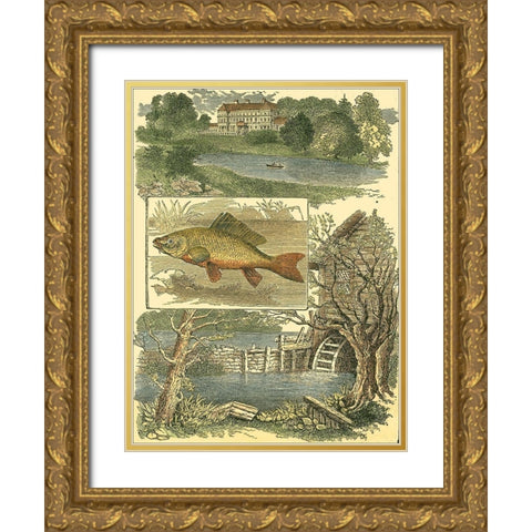 Fishermans Vignette I Gold Ornate Wood Framed Art Print with Double Matting by Vision Studio