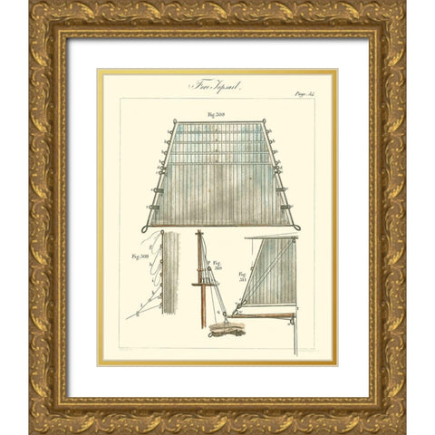 Nautical details I Gold Ornate Wood Framed Art Print with Double Matting by Unknown