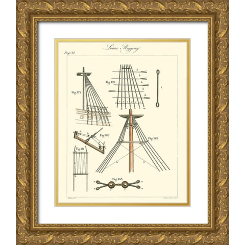 Nautical details II Gold Ornate Wood Framed Art Print with Double Matting by Unknown
