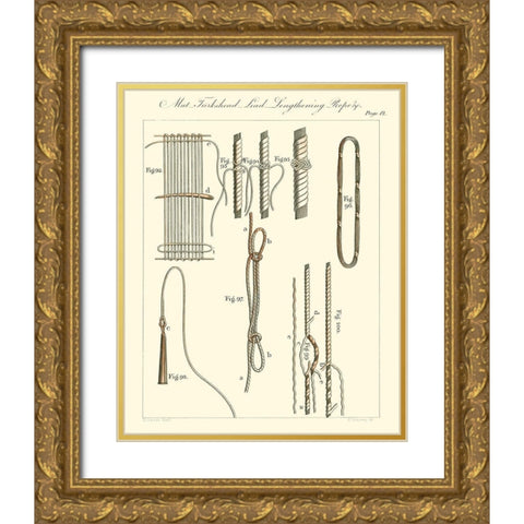 Nautical details IV Gold Ornate Wood Framed Art Print with Double Matting by Unknown
