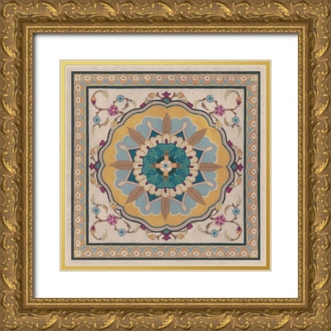 Floral Bazaar Tile II Gold Ornate Wood Framed Art Print with Double Matting by Vess, June Erica