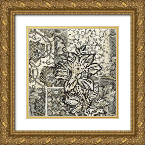 Printed Graphic Chintz I Gold Ornate Wood Framed Art Print with Double Matting by Zarris, Chariklia