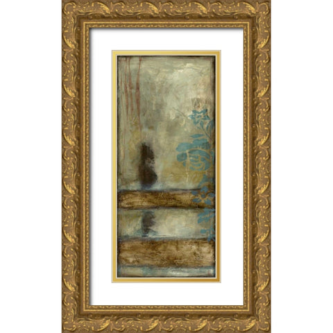 Teal Patina II Gold Ornate Wood Framed Art Print with Double Matting by Goldberger, Jennifer