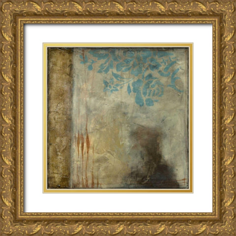 Teal Patina IV Gold Ornate Wood Framed Art Print with Double Matting by Goldberger, Jennifer