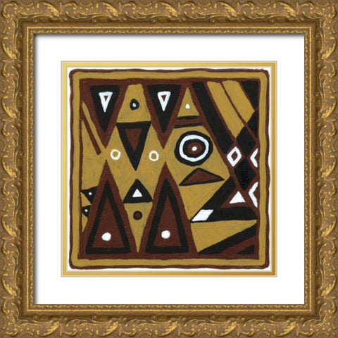 Tribal Rhythms II Gold Ornate Wood Framed Art Print with Double Matting by Roper, Virginia A.
