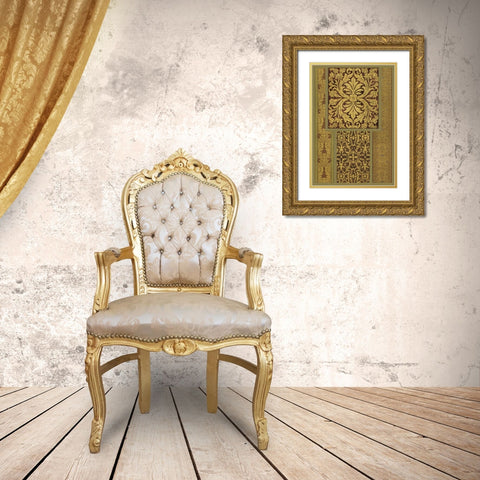Florentine Panel II Gold Ornate Wood Framed Art Print with Double Matting by Vision Studio