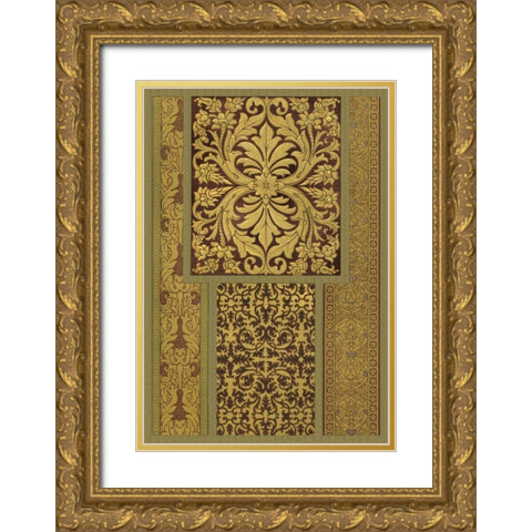 Florentine Panel II Gold Ornate Wood Framed Art Print with Double Matting by Vision Studio