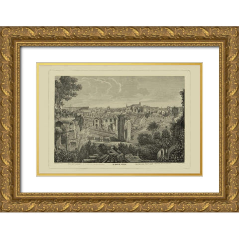Piranesi View of Rome II Gold Ornate Wood Framed Art Print with Double Matting by Piranesi