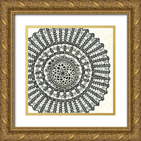 Mini Abstract Rosette II Gold Ornate Wood Framed Art Print with Double Matting by Zarris, Chariklia