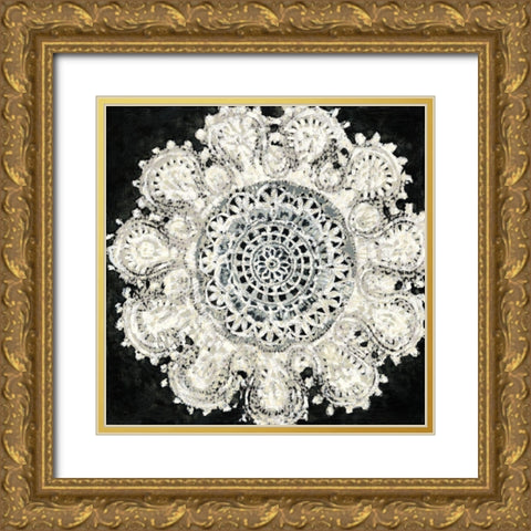 Mini Abstract Rosette IV Gold Ornate Wood Framed Art Print with Double Matting by Zarris, Chariklia