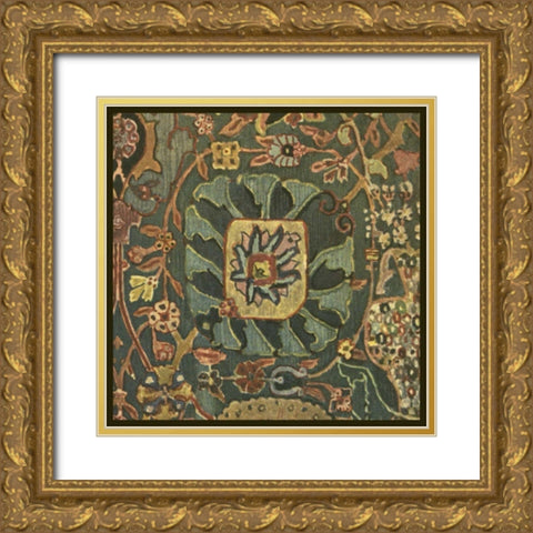Persian Carpet II Gold Ornate Wood Framed Art Print with Double Matting by Vision Studio
