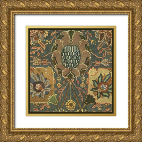 Persian Carpet IV Gold Ornate Wood Framed Art Print with Double Matting by Vision Studio