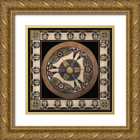Arts and Crafts Motif IV Gold Ornate Wood Framed Art Print with Double Matting by Vision Studio
