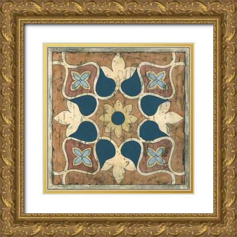 Mini Vintage Woodblock II Gold Ornate Wood Framed Art Print with Double Matting by Zarris, Chariklia