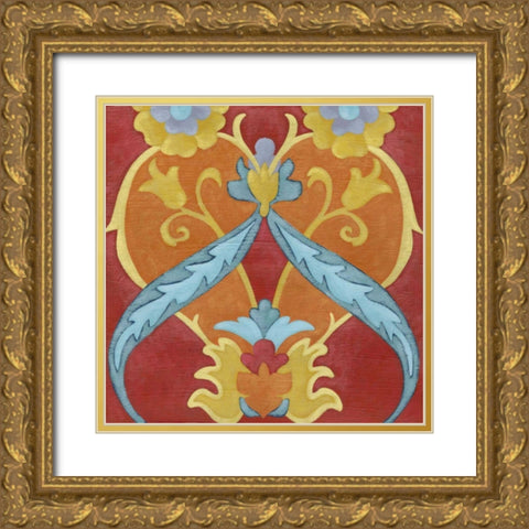 Alhambra Pattern IV Gold Ornate Wood Framed Art Print with Double Matting by Zarris, Chariklia