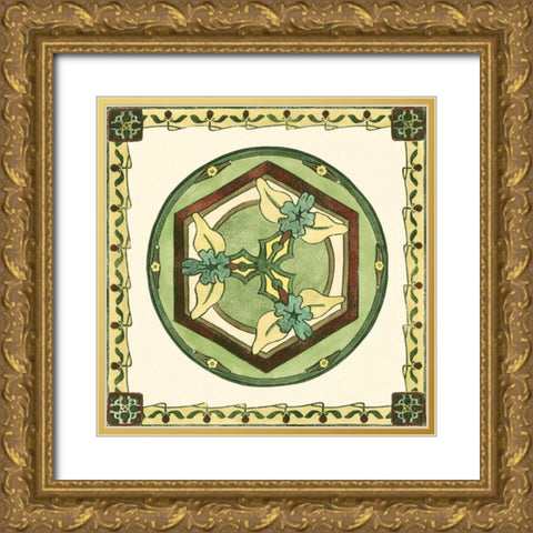 Arts and Crafts Plate I Gold Ornate Wood Framed Art Print with Double Matting by Vision Studio