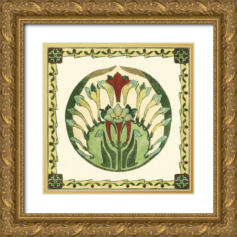 Arts and Crafts Plate III Gold Ornate Wood Framed Art Print with Double Matting by Vision Studio