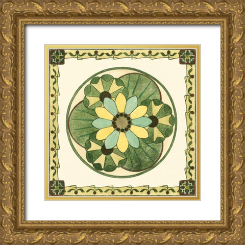 Arts and Crafts Plate IV Gold Ornate Wood Framed Art Print with Double Matting by Vision Studio
