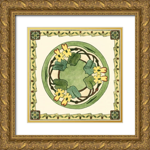 Arts and Crafts Plate V Gold Ornate Wood Framed Art Print with Double Matting by Vision Studio