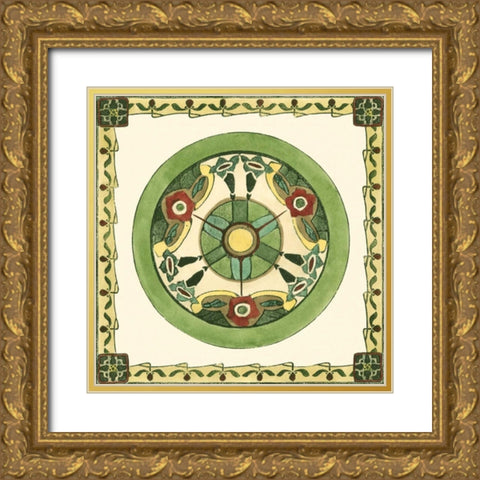 Arts and Crafts Plate VI Gold Ornate Wood Framed Art Print with Double Matting by Vision Studio