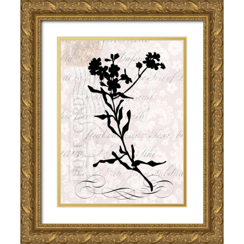 Small Postscript I Gold Ornate Wood Framed Art Print with Double Matting by Vision Studio