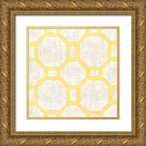 Garden Tile V Gold Ornate Wood Framed Art Print with Double Matting by Zarris, Chariklia