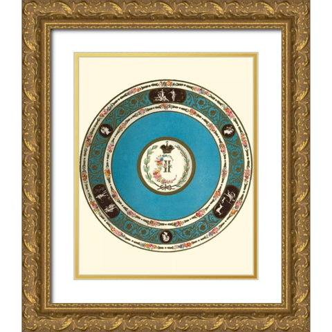 Sevres Porcelain IV Gold Ornate Wood Framed Art Print with Double Matting by Garnier