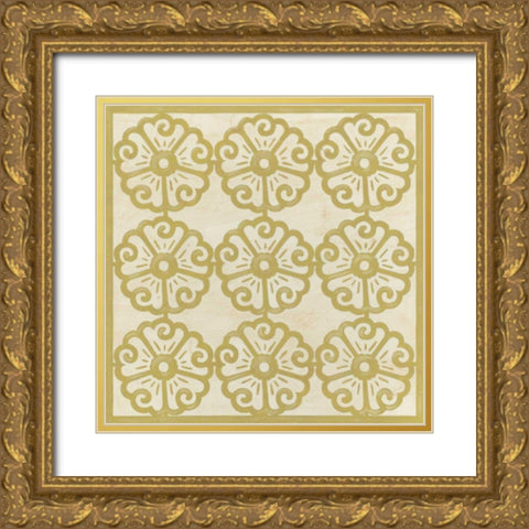 Floral Trellis I Gold Ornate Wood Framed Art Print with Double Matting by Vess, June Erica