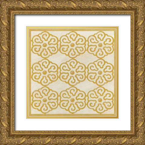 Floral Trellis IX Gold Ornate Wood Framed Art Print with Double Matting by Vess, June Erica