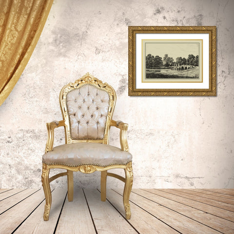 Idyllic Bridge II Gold Ornate Wood Framed Art Print with Double Matting by Wood, I.G.