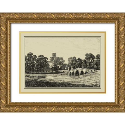 Idyllic Bridge II Gold Ornate Wood Framed Art Print with Double Matting by Wood, I.G.