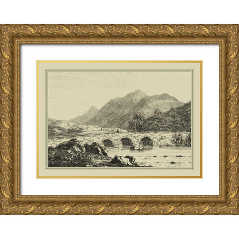 Idyllic Bridge III Gold Ornate Wood Framed Art Print with Double Matting by Wood, I.G.