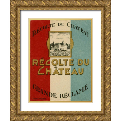 Recolte Du Chateau Gold Ornate Wood Framed Art Print with Double Matting by Unknown