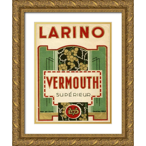 Larino Vermouth Gold Ornate Wood Framed Art Print with Double Matting by Unknown