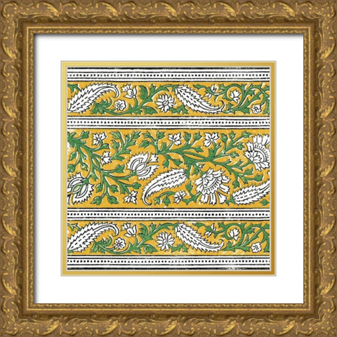 Ceylon Squares III Gold Ornate Wood Framed Art Print with Double Matting by Vision Studio