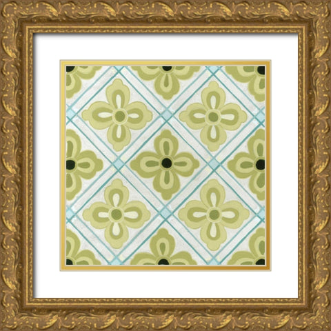 Cottage Patterns I Gold Ornate Wood Framed Art Print with Double Matting by Vess, June Erica