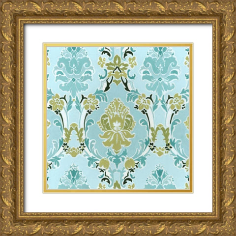 Cottage Patterns II Gold Ornate Wood Framed Art Print with Double Matting by Vess, June Erica