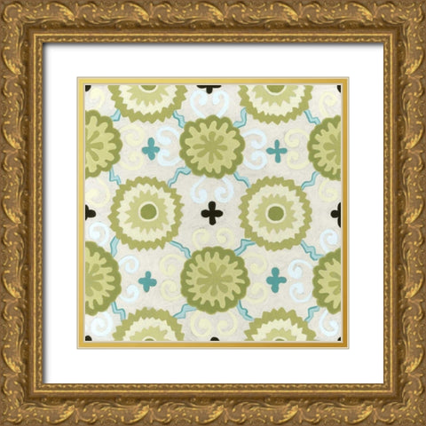 Cottage Patterns III Gold Ornate Wood Framed Art Print with Double Matting by Vess, June Erica