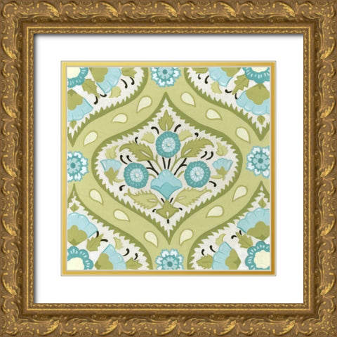 Cottage Patterns V Gold Ornate Wood Framed Art Print with Double Matting by Vess, June Erica