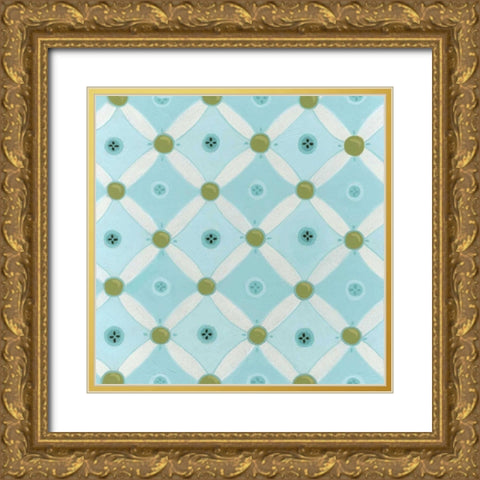 Cottage Patterns VIII Gold Ornate Wood Framed Art Print with Double Matting by Vess, June Erica
