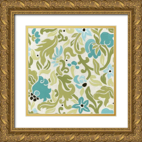 Cottage Patterns IX Gold Ornate Wood Framed Art Print with Double Matting by Vess, June Erica