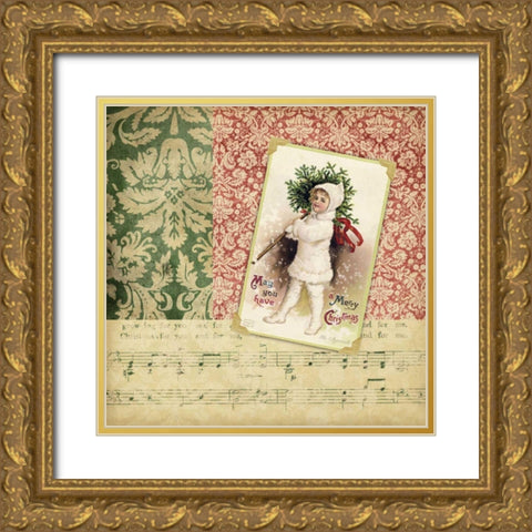 Victorian Christmas I Gold Ornate Wood Framed Art Print with Double Matting by Vision Studio